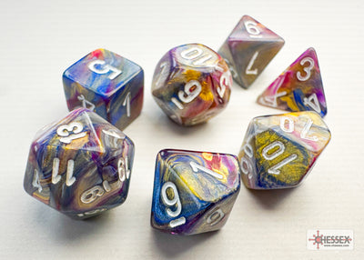 Role Playing Games, Chessex: Festive Mini-hedral Carousel/White 7-Die Set
