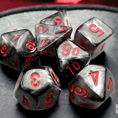 Role Playing Games, Chessex: Velvet Mini-hedral Black/Red 7-Die Set