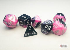 Chessex: Gemini Mini-hedral Black-Pink/White 7-Die Set
