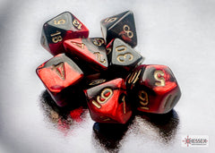 Chessex: Gemini Mini-hedral Black-Red/Gold 7-Die Set