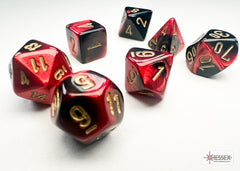 Chessex: Gemini Mini-hedral Black-Red/Gold 7-Die Set