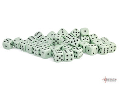 Chessex: Opaque Pastel Green/Black 12mm d6 Dice Block 36 dice