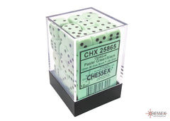 Chessex: Opaque Pastel Green/Black 12mm d6 Dice Block 36 dice