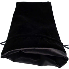 Fanroll: Large Black Velvet Dice Bag with Black Satin Liner