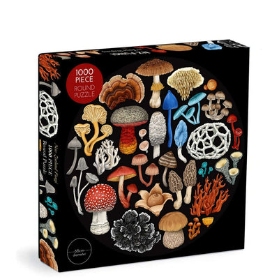 NZ Made & Created Games, Wolfkamp & Stone: Fungi 1000pc Round Puzzle
