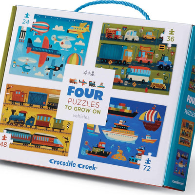 Kid's Jigsaws, Crocodile Creek: Vehicles 4-in-1 Puzzles