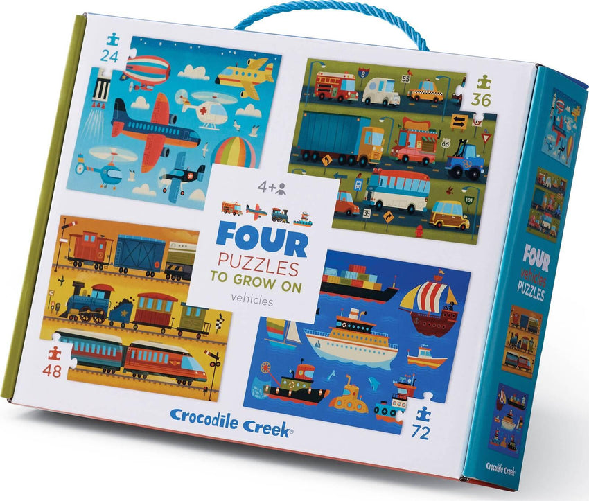 Crocodile Creek: Vehicles 4-in-1 Puzzles