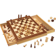 Fun Factory: Deluxe Chess and Checkers Set with Drawers