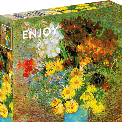 Jigsaw Puzzles, Enjoy Puzzle: Vase with Daisies and Anemones by Vincent Van Gogh 1000pc Puzzle