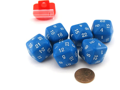 Dice, 24 Sided Blue/White Die