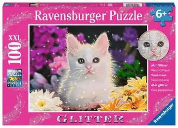 Jigsaw Puzzles, Glitter White Cat 100PC