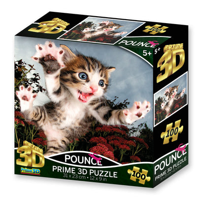 Cats, Cat Pounce 100pc Lenticular Puzzle