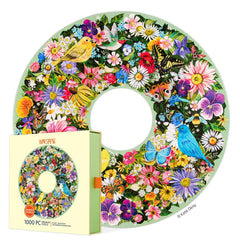 WerkShoppe: Spring Floral Wreath 1000pc Round Puzzle