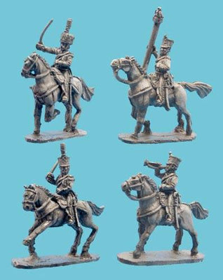 Miniatures, Age of Napoleon: French Chasseur Command in Habit-Long