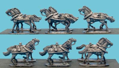 Age of Napoleon: Russian Limber Horses without Riders