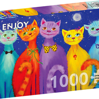 Jigsaw Puzzles, Enjoy Puzzle: Smiling Cats 1000pc Puzzle