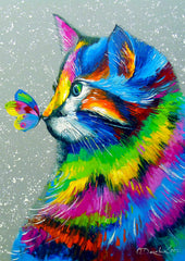 Enjoy Puzzle: Bright Cat and Butterfly 1000pc Puzzle