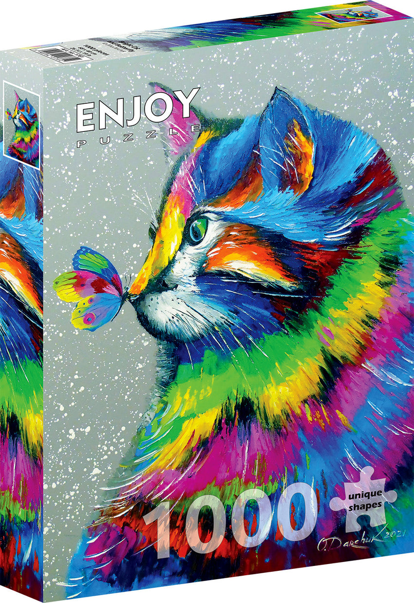 Enjoy Puzzle: Bright Cat and Butterfly 1000pc Puzzle