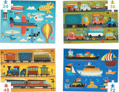 Kid's Jigsaws, Crocodile Creek: Vehicles 4-in-1 Puzzles