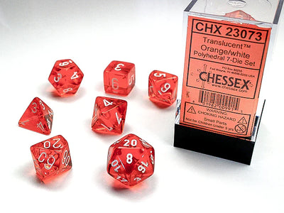 Dice, Translucent Orange/White