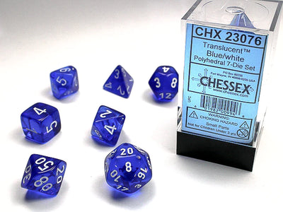 Dice, Translucent Poly Blue/White