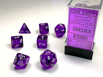 Dice, Transucent Poly Purple/White