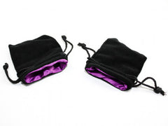 Velvet Dice Bag Black Purple 4inch