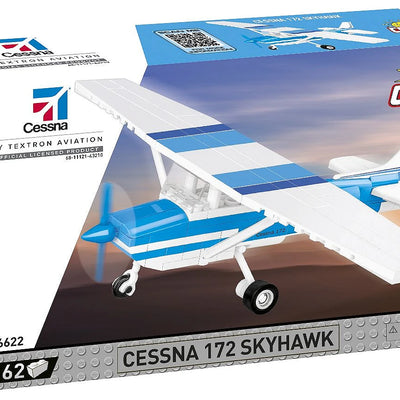 COBI - Construction Blocks, COBI Cessna 172 Skyhawk-White-Blue 162pc