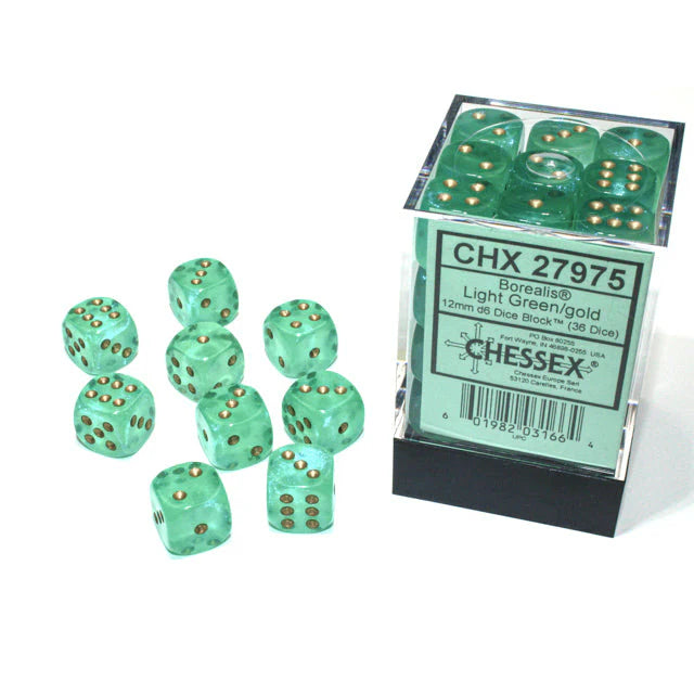 Borealis Light Green Gold D6 12mmx36