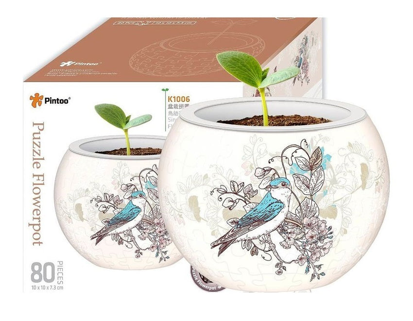 Pintoo Flowerpot Puzzle: Singing Birds and Flowers