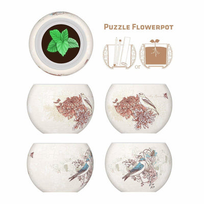 3D Jigsaw Puzzles, Pintoo Flowerpot Puzzle: Singing Birds and Flowers