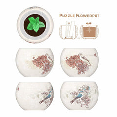 Pintoo Flowerpot Puzzle: Singing Birds and Flowers
