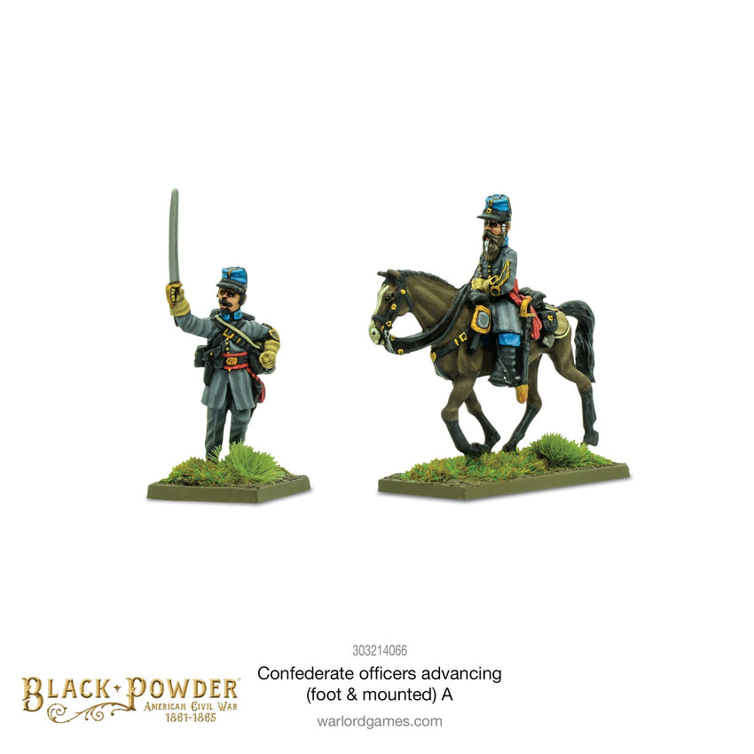 Black Powder: Confederate Officers Advancing Foot & Mounted A