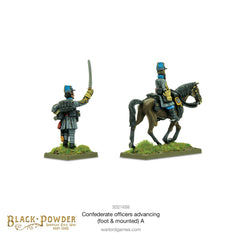 Black Powder: Confederate Officers Advancing Foot & Mounted A