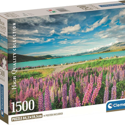 Jigsaw Puzzles, Clementoni: Pupins at Lake Tekapo 1500pc Compact Puzzle