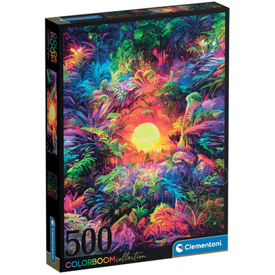 Jigsaw Puzzles, Colourboom Collection: Psychedelic Jungle Sunrise 500pc Puzzle