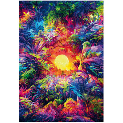 Jigsaw Puzzles, Colourboom Collection: Psychedelic Jungle Sunrise 500pc Puzzle