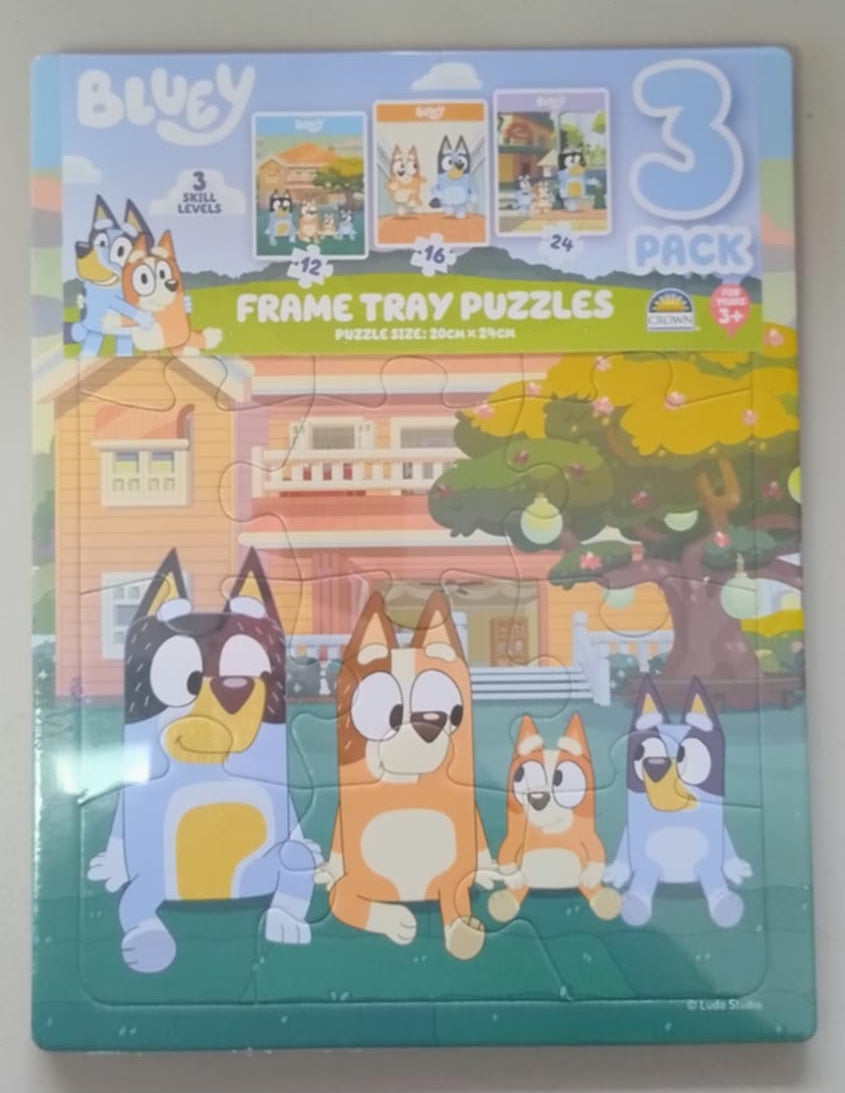 Bluey Frame Tray Puzzle 3-Pack