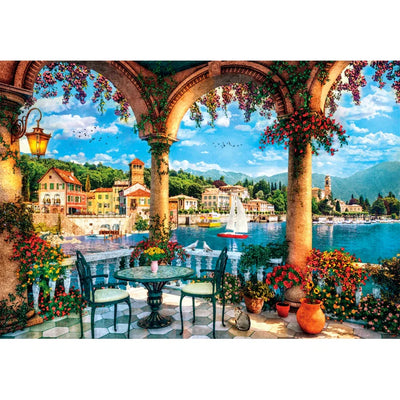 Jigsaw Puzzles, Clementoni: Balcony View of Lake Como 1000pc Compact Puzzle