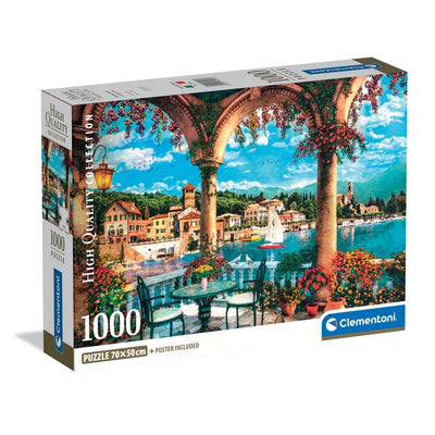 Jigsaw Puzzles, Clementoni: Balcony View of Lake Como 1000pc Compact Puzzle