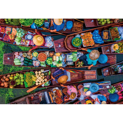 Jigsaw Puzzles, Clementoni: Thai Floating Market 1000pc Compact Puzzle