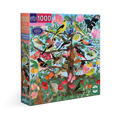 Jigsaw Puzzles, eeBoo: French Medieval Songbirds 1000pc Puzzle