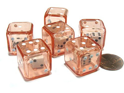 Products, 19mm Clear Red D6 Double Dice
