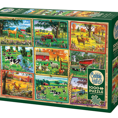 Jigsaw Puzzles, Cobble Hill: Postcards from the Farm 1000pc Puzzle