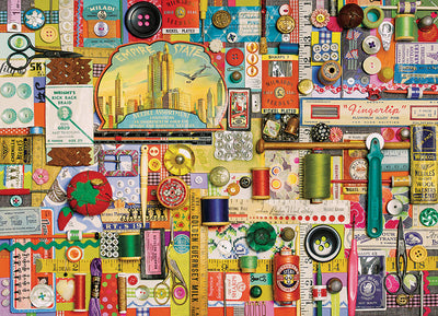Jigsaw Puzzles, Cobble Hill: Sweing Notions 1000pc Compact Puzzle
