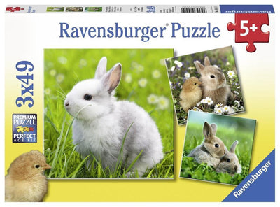 Jigsaw Puzzles, Cute Bunnies 3x49PC