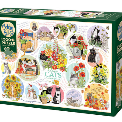 Jigsaw Puzzles, Cobble Hill: Cat Thoughts 1000pc Compact Puzzle