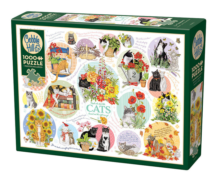 Cobble Hill: Cat Thoughts 1000pc Compact Puzzle
