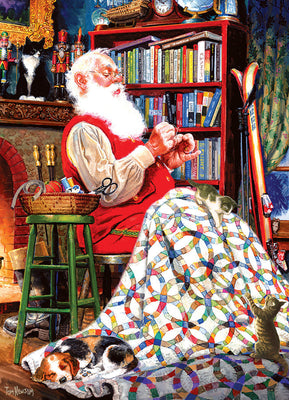 Jigsaw Puzzles, Cobble Hill: Santa's Quilt 1000pc Compact Puzzle