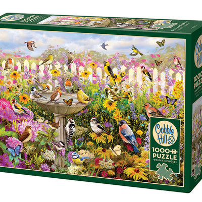 Jigsaw Puzzles, Cobble Hill: Backyard Bird Bath 1000pc Puzzle
